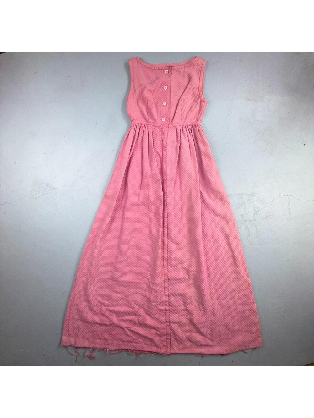 VTG 1950s Pink Dress Dorian? Small California Designer Rockabilly Long Bolo